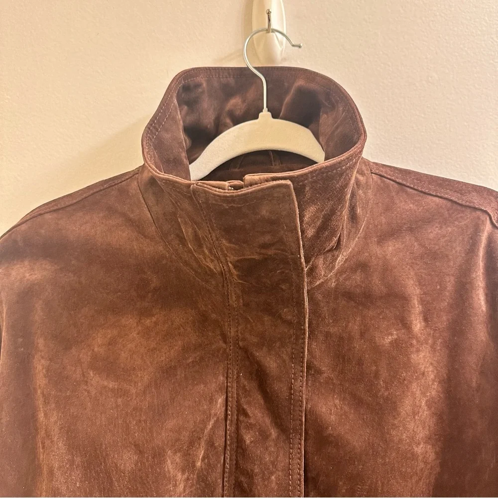 Zara Suede Jacket in Brown Size Large - Picture 7 of 9